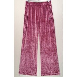 Victoria's Secret PINK Velour Lounge Pants Large Pink Rhinestone Logo